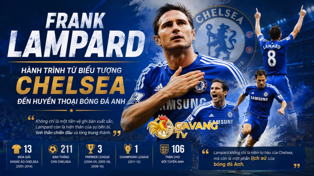 Frank Lampard – Hành trình từ biểu tượng Chelsea đến huyền thoại bóng đá Anh