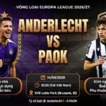 Nhận định bóng đá trận Anderlecht vs PAOK vòng loại Europa League 2026/27 chi tiết trên Gavang TV.