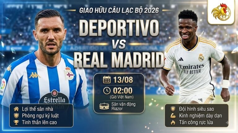 Nhận định và soi kèo trận đấu Deportivo vs Real Madrid giao hữu câu lạc bộ chi tiết trên kênh trực tiếp bóng đá Gavang TV