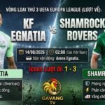 Ảnh bìa nhận định trận đấu giữa KF Egnatia vs Shamrock Rovers tại vòng loại UEFA Europa League, phân tích chiến thuật chi tiết trên Gavang TV.